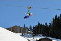 Auch im Winter kannst Du den Flying Fox XXL ausprobieren. • © Leoganger Bergbahnen Fotograf: Norbert Nagel